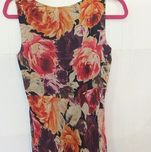 Beautiful Floral Garden Pure Silk Maxi Dress Sz 4